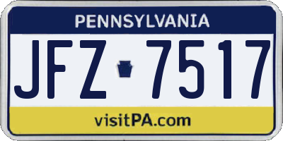 PA license plate JFZ7517