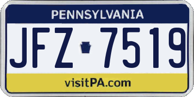 PA license plate JFZ7519