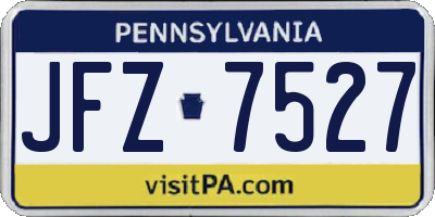 PA license plate JFZ7527