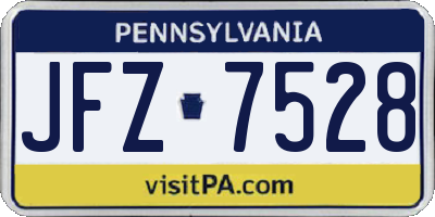 PA license plate JFZ7528