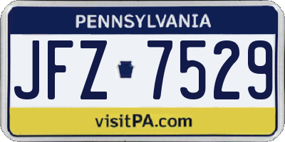 PA license plate JFZ7529