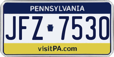 PA license plate JFZ7530