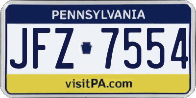 PA license plate JFZ7554