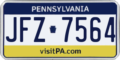 PA license plate JFZ7564