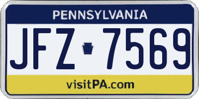 PA license plate JFZ7569