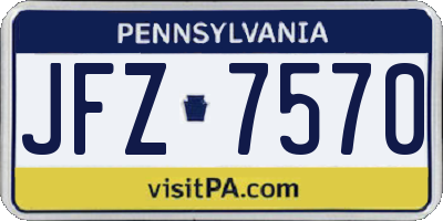 PA license plate JFZ7570
