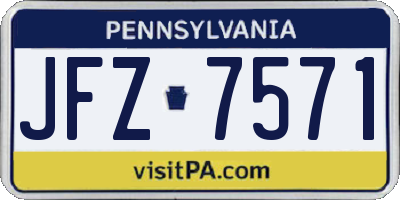PA license plate JFZ7571