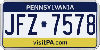 PA license plate JFZ7578