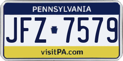 PA license plate JFZ7579