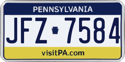 PA license plate JFZ7584