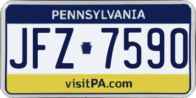 PA license plate JFZ7590