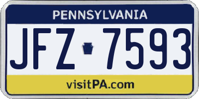 PA license plate JFZ7593