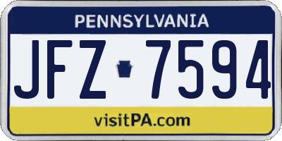 PA license plate JFZ7594