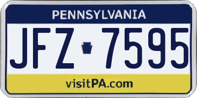 PA license plate JFZ7595
