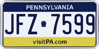 PA license plate JFZ7599