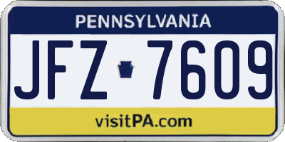 PA license plate JFZ7609