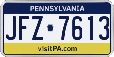 PA license plate JFZ7613