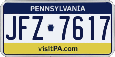 PA license plate JFZ7617