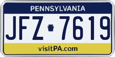 PA license plate JFZ7619