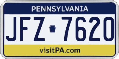 PA license plate JFZ7620