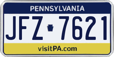 PA license plate JFZ7621