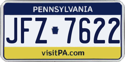 PA license plate JFZ7622