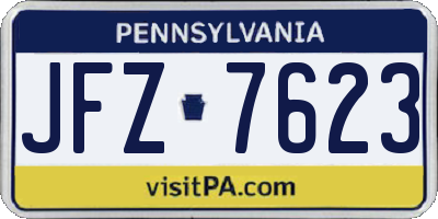 PA license plate JFZ7623