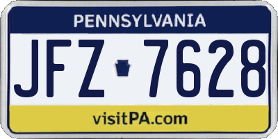 PA license plate JFZ7628