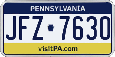 PA license plate JFZ7630