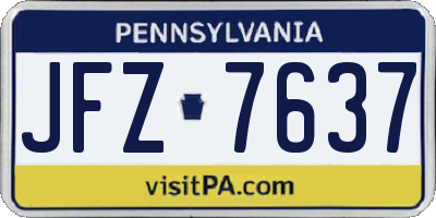 PA license plate JFZ7637