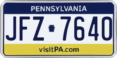 PA license plate JFZ7640