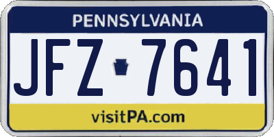 PA license plate JFZ7641