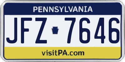 PA license plate JFZ7646