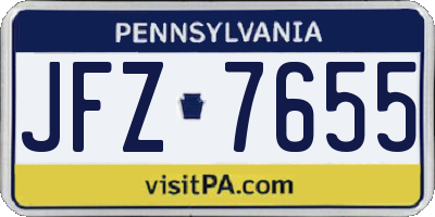 PA license plate JFZ7655