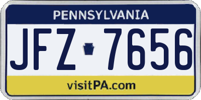 PA license plate JFZ7656