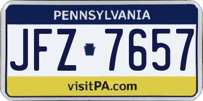 PA license plate JFZ7657