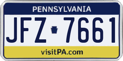 PA license plate JFZ7661