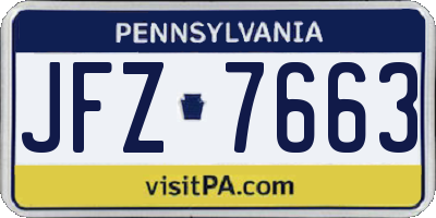 PA license plate JFZ7663