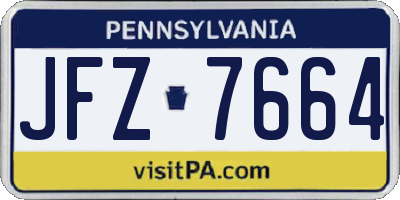 PA license plate JFZ7664