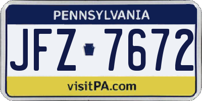 PA license plate JFZ7672