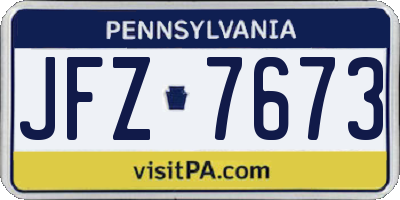 PA license plate JFZ7673
