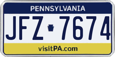 PA license plate JFZ7674