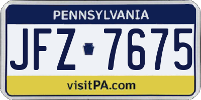PA license plate JFZ7675