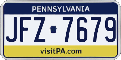 PA license plate JFZ7679