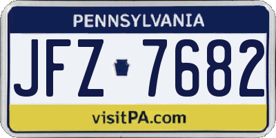 PA license plate JFZ7682