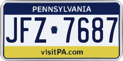 PA license plate JFZ7687