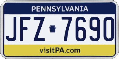 PA license plate JFZ7690