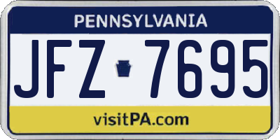 PA license plate JFZ7695
