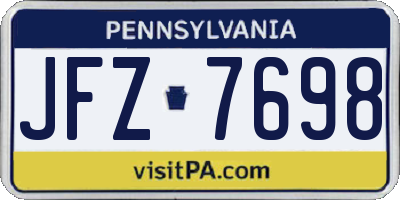 PA license plate JFZ7698
