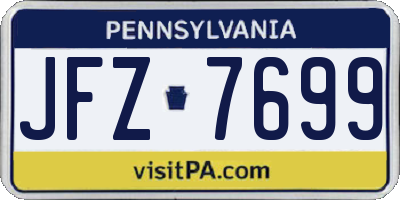 PA license plate JFZ7699